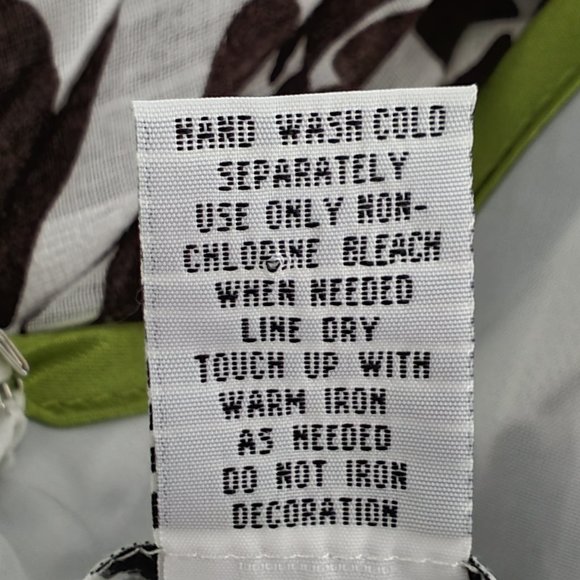 Robbie Bee Brown White Green Leaf Leaves V-Neck Sleeveless Dress Size 22W - Picture 14 of 15